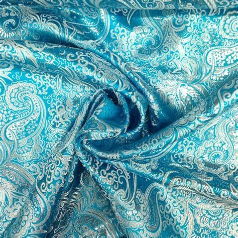 paisley metallic brocade fabric|WHITE SILVER Metallic Paisley Brocade Fabric (60 .